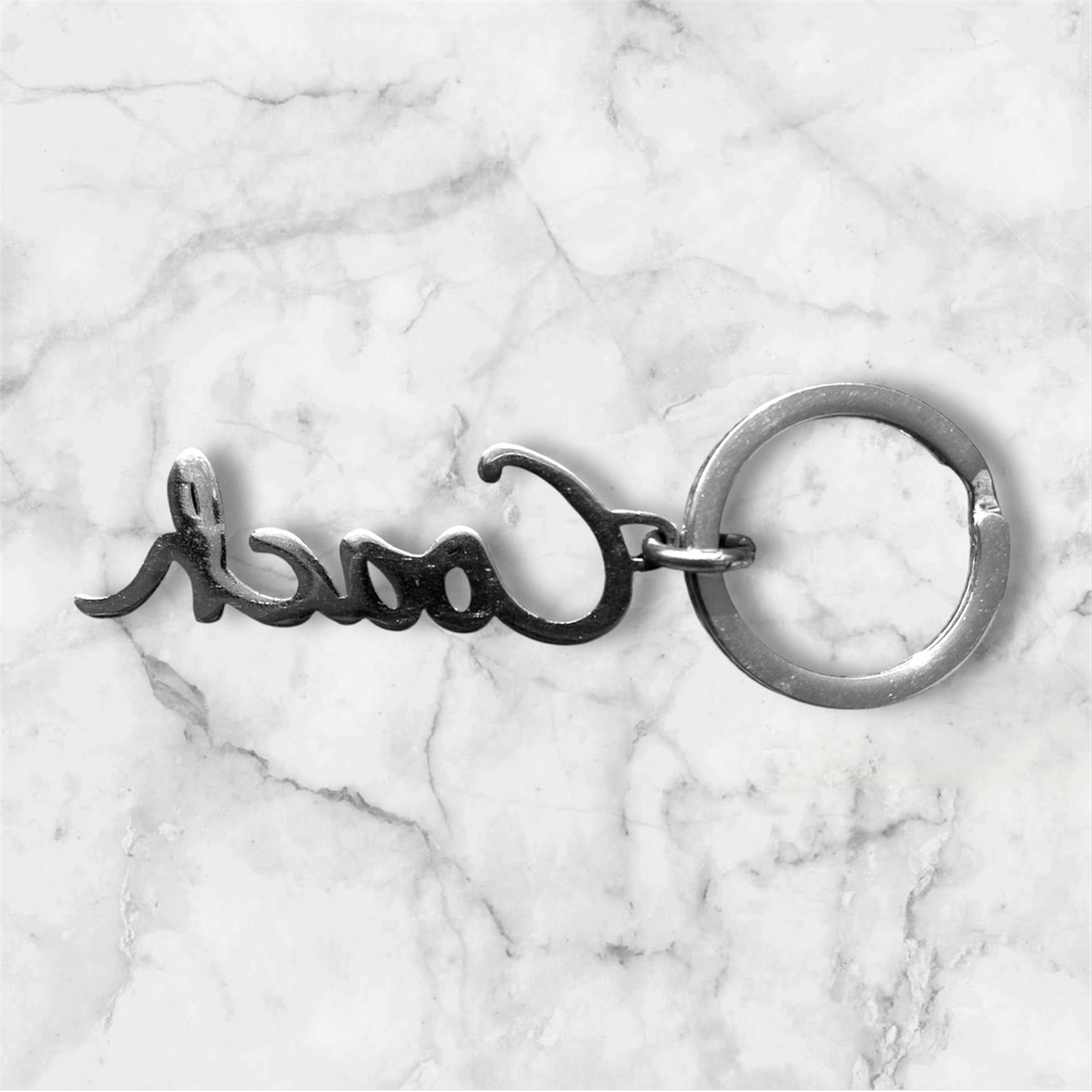 Coach Purple Script Silver Key Holder - Picture 2 of 2
